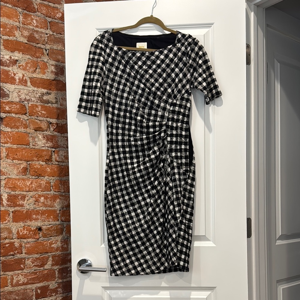 Elegant Black and White Checkered Dress